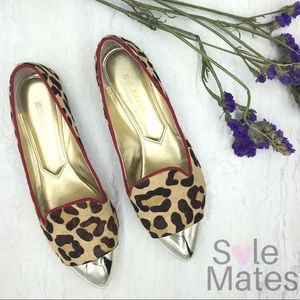 ENZO ANGIOLINI Leopard Print Cow Hair Loafers